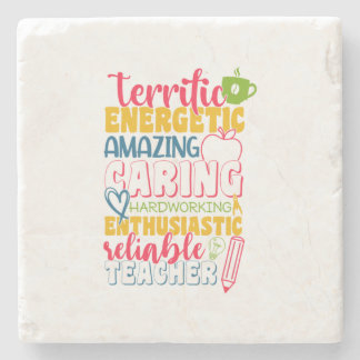 Teacher's Day Amazing Caring Teacher Stone Coaster