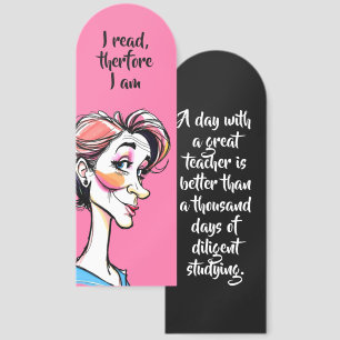 Teacher's Day Card - Funny Caricature 1 + text Bookmarks