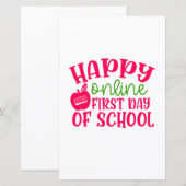Teacher's Day Happy Online First Day Of School (Front/Back)
