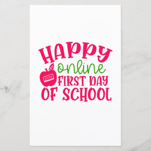 Teacher's Day Happy Online First Day Of School (Front)