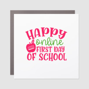 Teacher's Day Happy Online First Day Of School Car Magnet