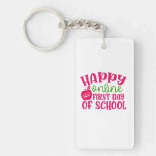 Teacher's Day Happy Online First Day Of School Keychain