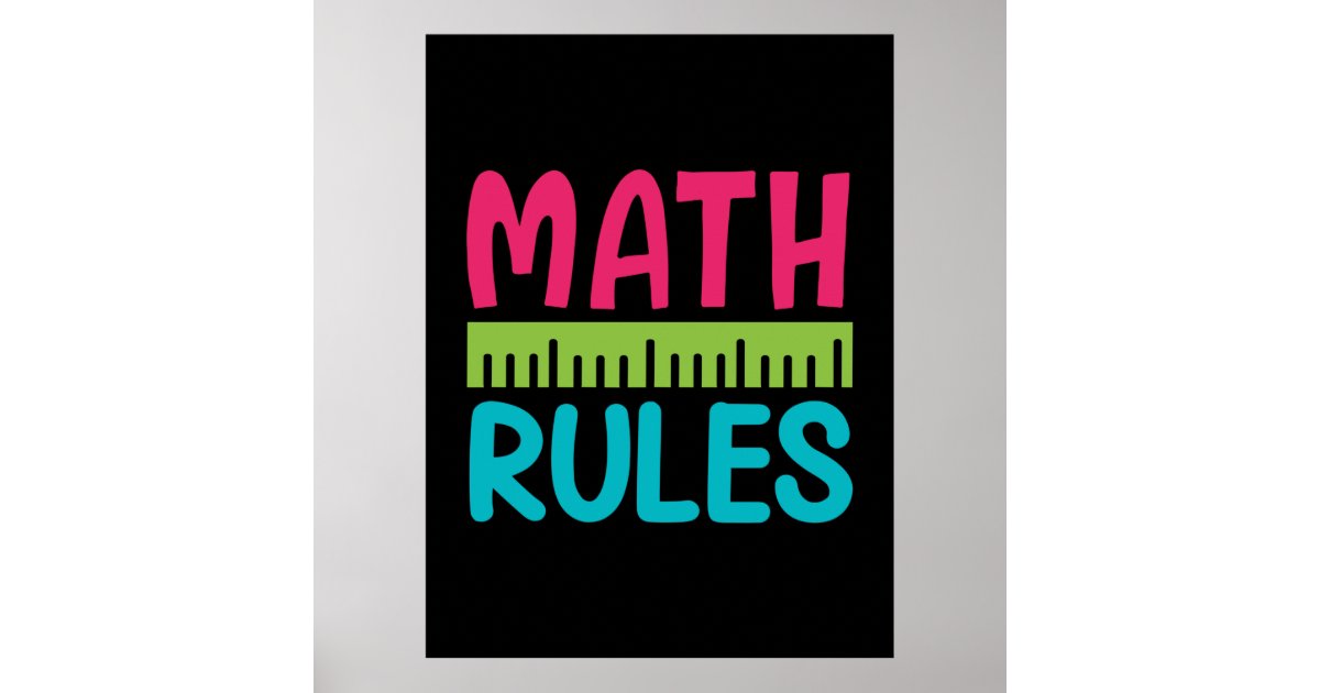 Teacher's Day Math Rules Poster | Zazzle