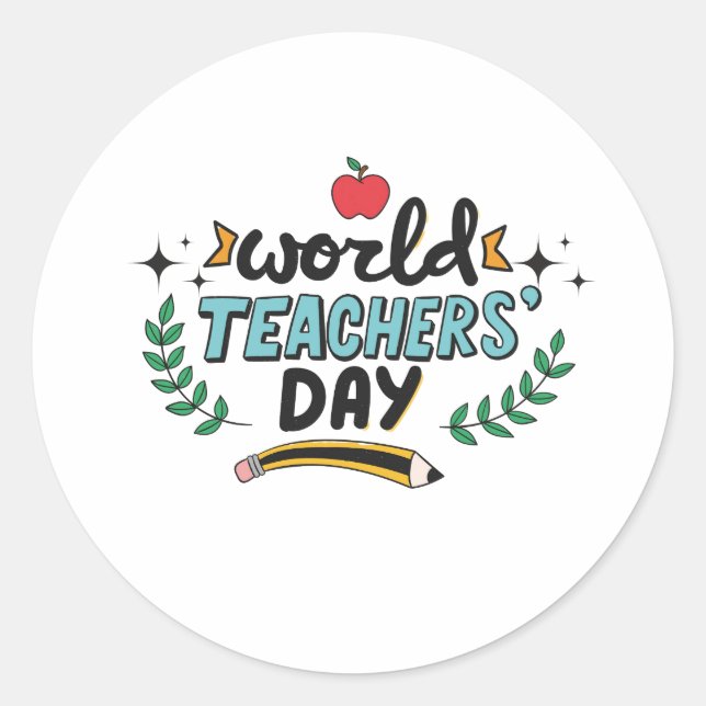 teachers day worlds teachers day 2023 Sticker (Front)