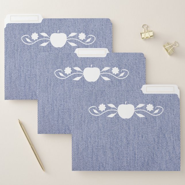 Teachers Denim Look File Folder Set (Set)
