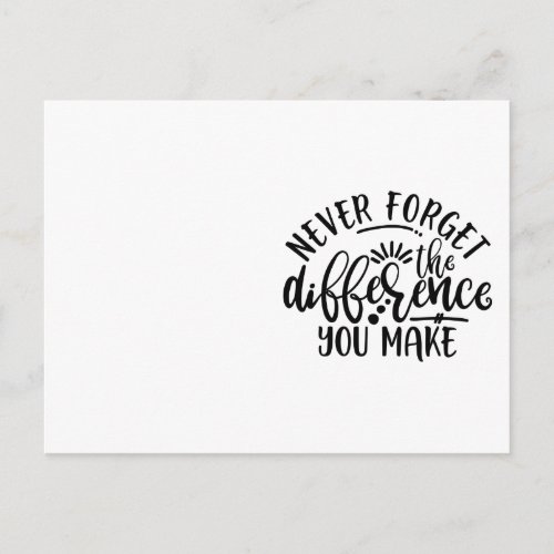 Teachers Design Never Forget The Difference Postcard
