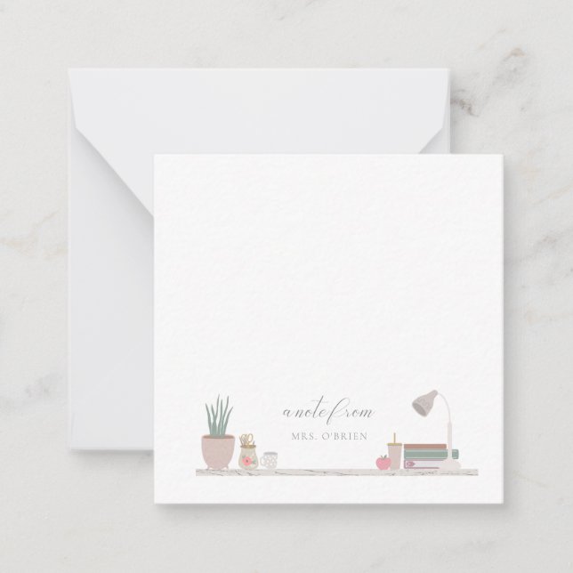 Teacher's Desk Note Card (Front)