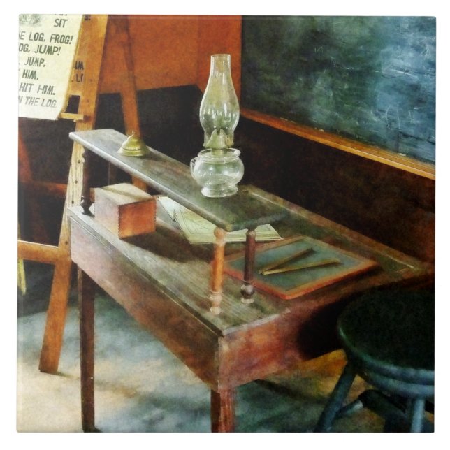 Teacher's Desk With Hurricane Lamp Tile (Front)