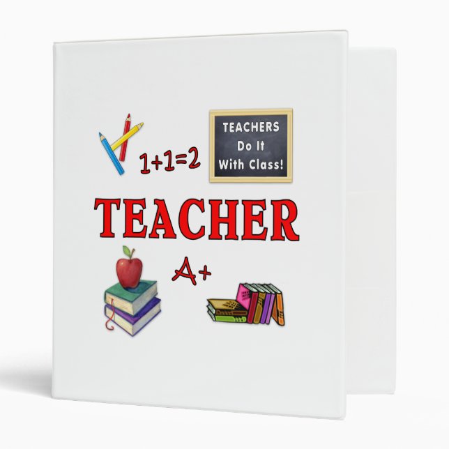 Teachers Do It With Class 3 Ring Binder (Front/Inside)