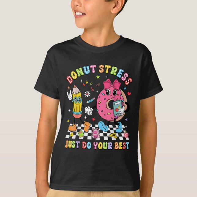 Teachers Donut Stress Just Do Your Test Day Boys G T-Shirt (Front)