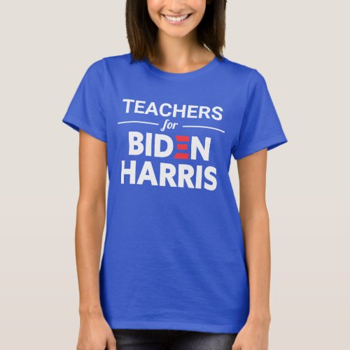 Teachers for Biden Harris Custom Text Royal Blue T_Shirt