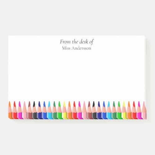 Teachers From the Desk of Colored Pencils Post_it Notes