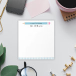 Teachers Gift Custom Illustrated Blue Pencil Notepad<br><div class="desc">My Teachers Gift Custom Illustrated Blue Pencil Notepad makes a great gift for Your favorite teacher. Personalize with a name for a unique gift. Teachers note pads make great holiday or end of the year gifts. Design features my own illustration of a pencil. Other Color options available.</div>