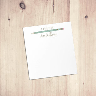 Teachers Gift Custom Illustrated Pencil Notepad