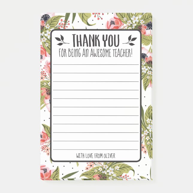 Teacher's Gift Post-it® Notes - Gifts for Teachers (Front)
