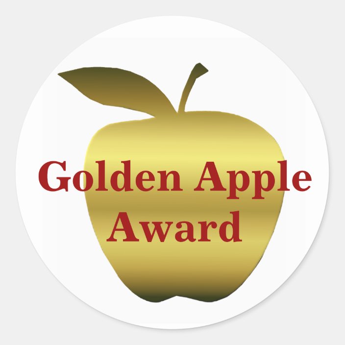 Teacher S Golden Apple Award Stickers Zazzle Com
