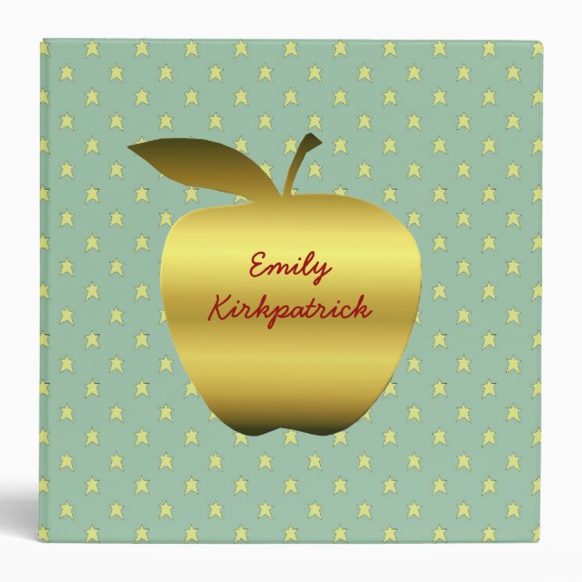 Teacher's Golden Stars & Apple Binder (Front)