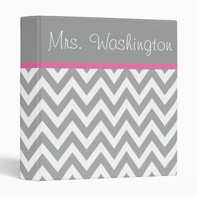 Teacher's Gray Lesson Plan Organizer Binder Gift (Front/Spine)