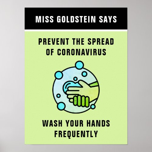Teachers Health Virus Hand Wash Poster