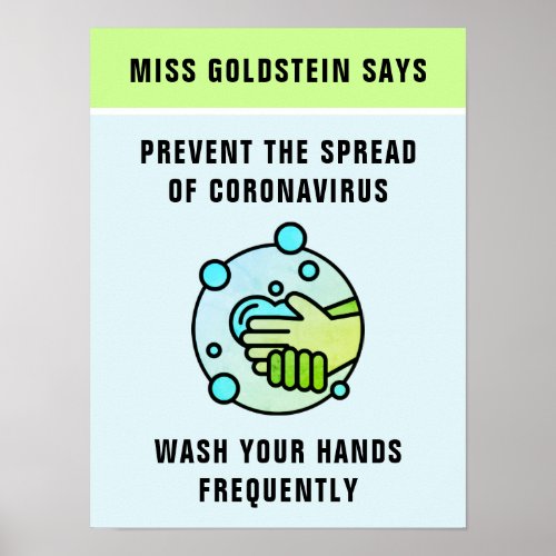 Teachers Health Virus Hand Wash Poster