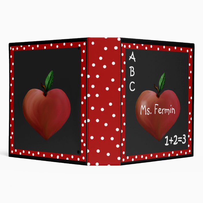 Teacher's Heart Apple Binder | Zazzle.com