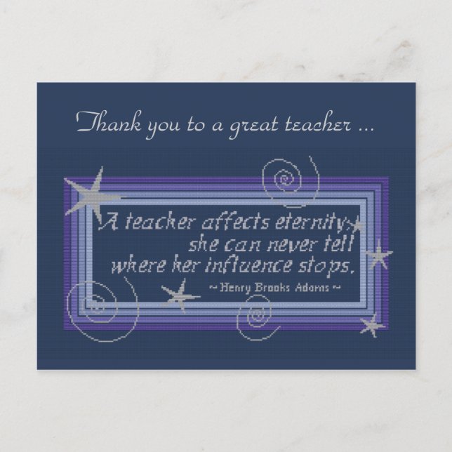 TEACHER'S INFLUENCE POSTCARD (Front)