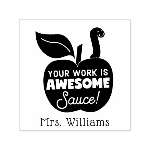 Teachers Inspirational Apple Awesome Sauce Stamp