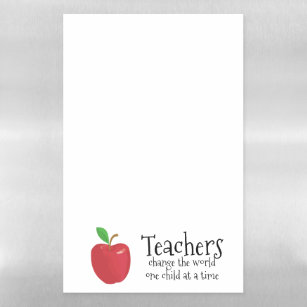 Teachers inspirational change the world quote magnetic dry erase sheet