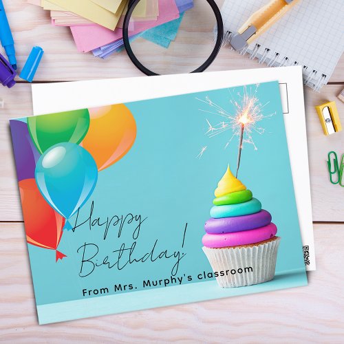 Teachers Kids Birthday Postcard