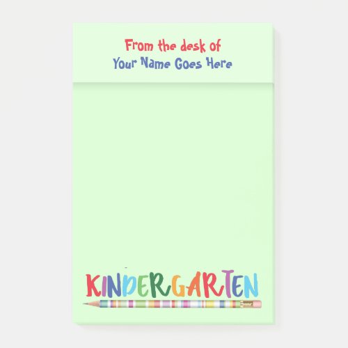 Teachers kindergarten desktop name pencil green post_it notes