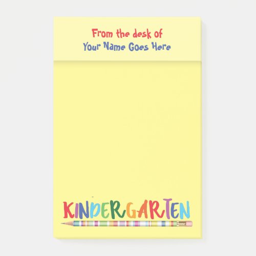 Teachers kindergarten desktop name pencil yellow post_it notes
