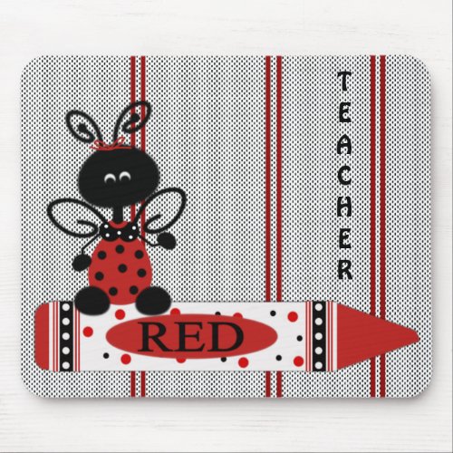 Teachers Ladybug With Color Mouse Pad