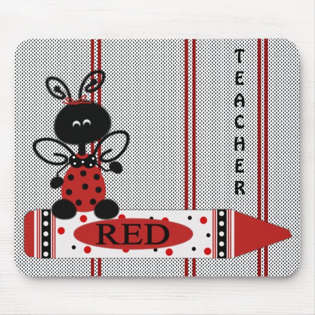 Teacher's Ladybug With Color Mouse Pad (Front)