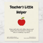 Teacher's Little Helper Joke Wine Label (Single Label)