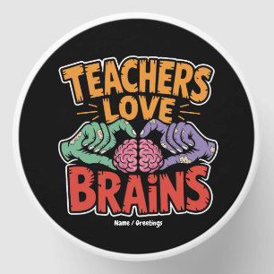 Teachers Love Brains Zombie Hands Heart Halloween Mini Candle Favors