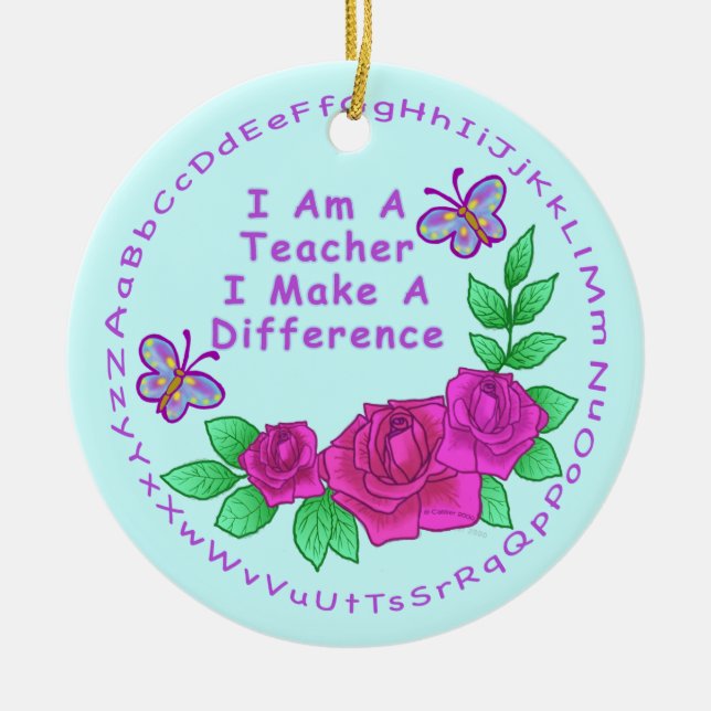 Teachers Make Difference Ceramic Ornament (Front)