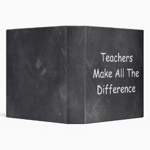 Teachers Make Difference Chalkboard Gift Idea 3 Ring Binder