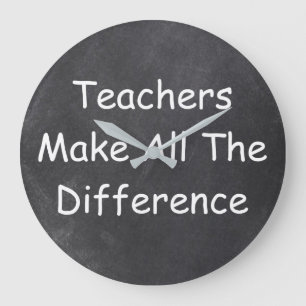Teachers Make Difference Chalkboard Gift Idea Large Clock