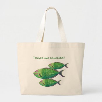 Teachers Make School Cool Large Tote Bag by aftermyart at Zazzle