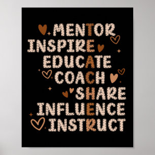 Teachers Mentor Inspire Educate Coach Share Influe Poster