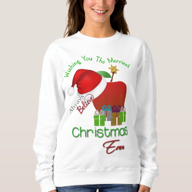 Teacher's Merriest Christmas Sweatshirt (Front)