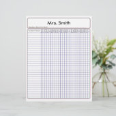 Teacher's Monthly Attendance Record (Standing Front)
