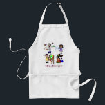 Teacher's Name Apron<br><div class="desc">Customize this cute apron for your favorite teacher. Simply replace "Mrs. Johnson" with another name or a short message. Especially for grade school teachers, this colorful design celebrates science, math, art, and reading. Makes a great gift for teacher appreciation.</div>
