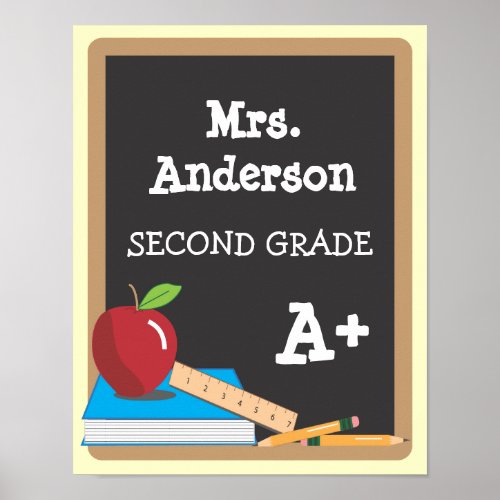 Teachers Name Blackboard Door Poster