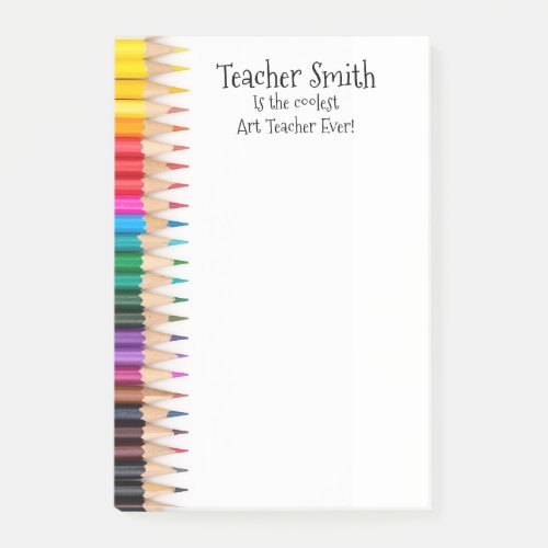 Teachers name coolest ever colored pencils post_it notes