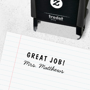 Teacher's Name   Great Job Words of Encouragement Self-inking Stamp