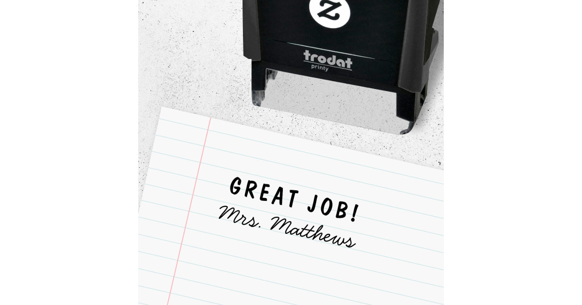 5 Star Rating Review Book Teacher Rubber Stamp, Zazzle