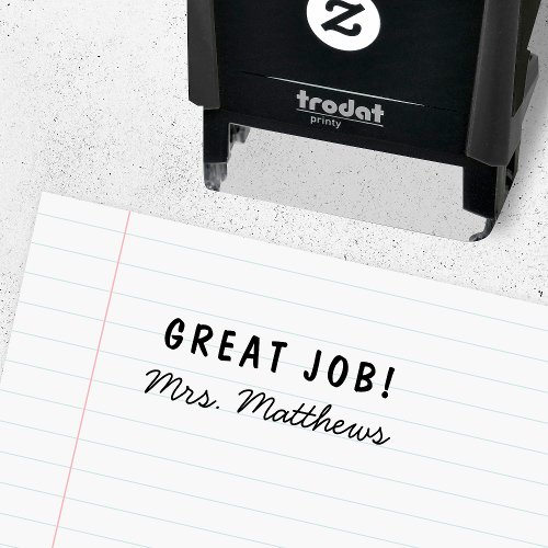 Teachers Name  Great Job Words of Encouragement Self_inking Stamp