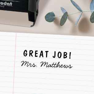Teacher's Name   Great Job Words of Encouragement Self-inking Stamp