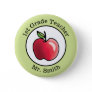Teacher's Name Red apple Personalized Button